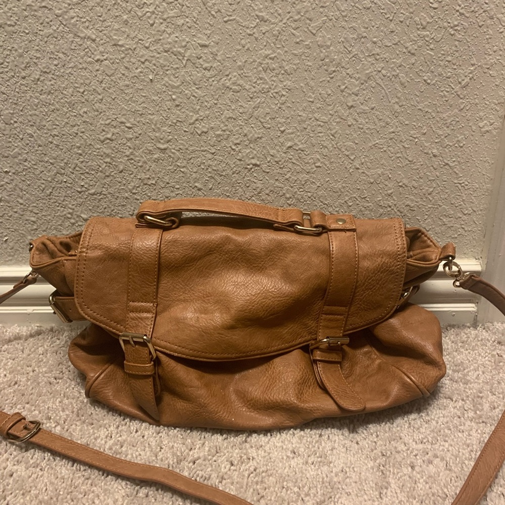 Leather brown messenger bag